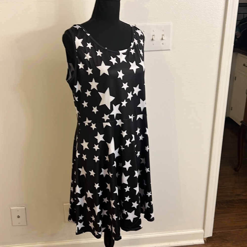 Stars Cotton Blend Dress by Unknown Name, Sz. L. - Picture 5 of 7